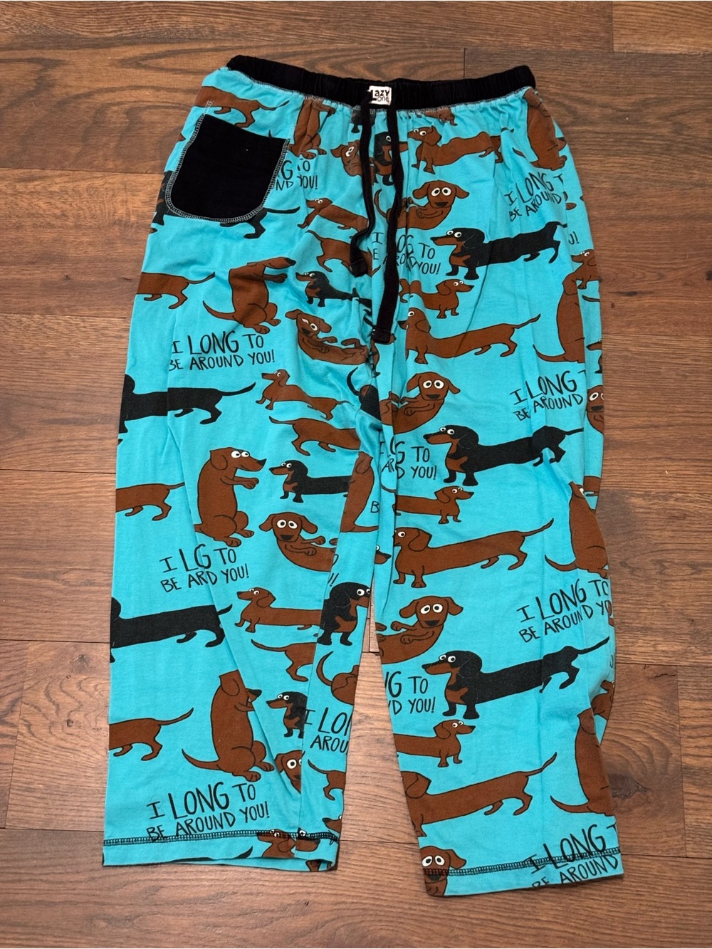 Lazy One Teal Dachshund Print Pajama Bottoms